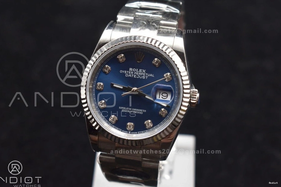 on Oyster Edition 1:1 Diamonds Blue DIWF Steel Bracelet Dial 36 SA3235 904L DateJust Best 0415